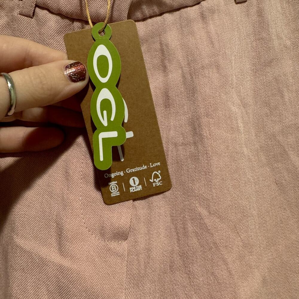 OGL European Linen Like Flared Pants Soft Pink NEW Size Small - Picture 4 of 6